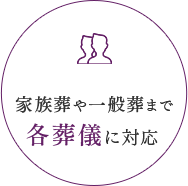 家族葬や一般葬まで各葬儀に対応